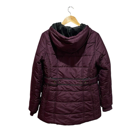 Intl Details Women's Puffer Coat Jacket Size S Full Zip & Snap Purple - Picture 2 of 5